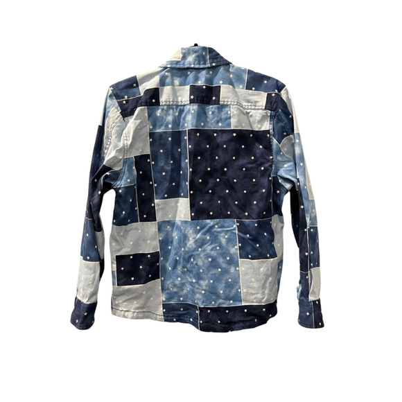 Fresh Prince Of Bel Air Shacket Long Sleeve Size Medium Men's Stars Blue Button - Picture 6 of 7